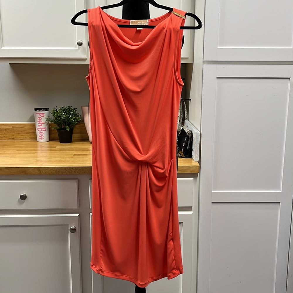 Michael Kors Hot Coral Stretch Slip Dress